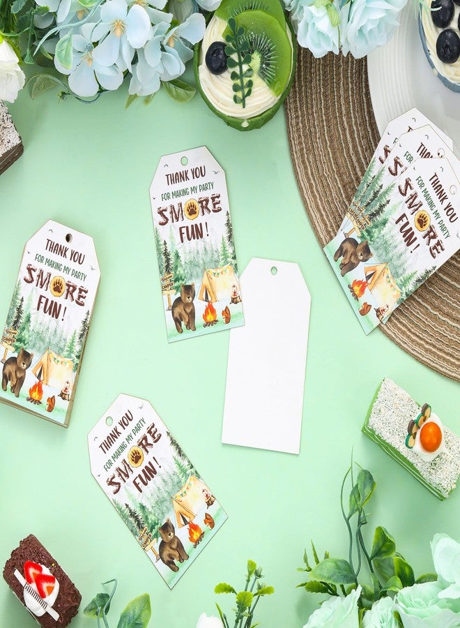 Serencatcher Smore Thank You Tags, Camping Adventure Party Favors with 50pcs Camping Theme Thank You Paper Tags, Campfire Bonfire Thank You Tags for Birthday Baby Shower Party - Image 2